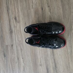 Jordan Black and Red Glossy Sneakers
